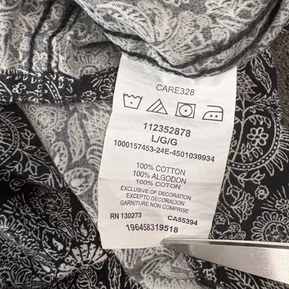 Wrangler Shirt Mens Large Black Retro Premium Paisley Snap Button Western Cowboy